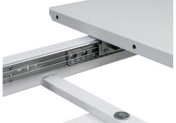 Стол на тумбе Санса 140(180)х80х76 грей / белая шагрень / грей