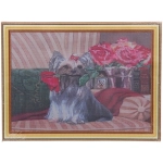 Алмазная мозаика на подрамнике с полным заполнением «МИР ЯРКИХ КРАСОК», йорк терьер, 30*40см