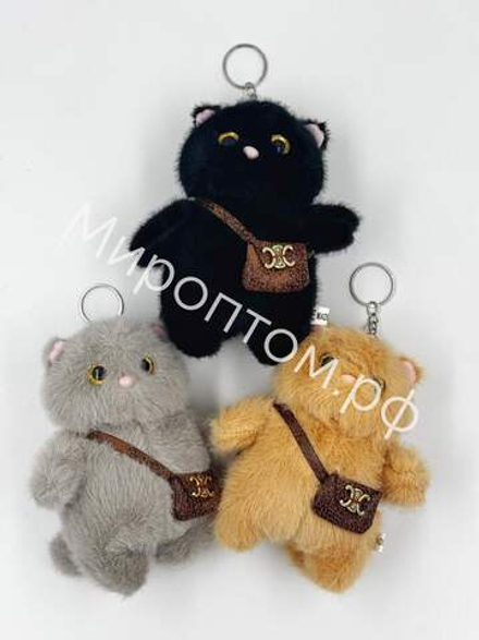 Брелок игрушка Котик с сумочкой оптом