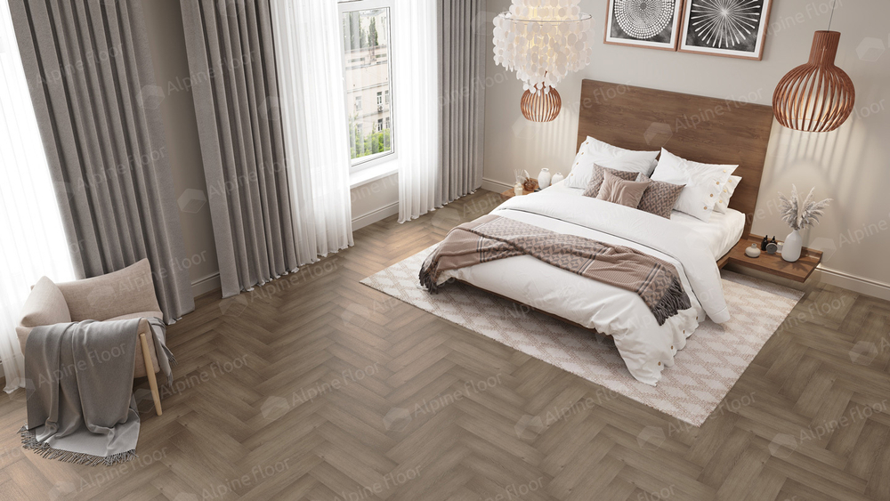 Напольная каменно-полимерная плитка PARQUET LIGHT ДУБ НАСЫЩЕННЫЙ ЕСО 13-7