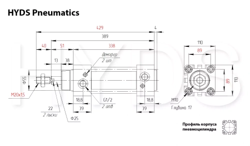 DNC-100-200-PPV-A Пневмоцилиндр