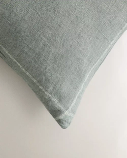 ZARA HOME ЛЬНЯНАЯ НАВОЛОЧКА ДЛЯ ДЕКОРАТИВНОЙ ПОДУШКИ, СИНИЙ