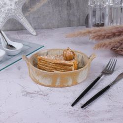 Блюдо для подачи 15,4*14,5 см h4 см 450 мл с ручками Light Brown Frutti di Mare P.L. [1]