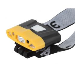 Фонарь налобный светодиодный ЭРА Рабочие GA-804 аккумуляторный яркий 4 режима желто-черный | Без бренда