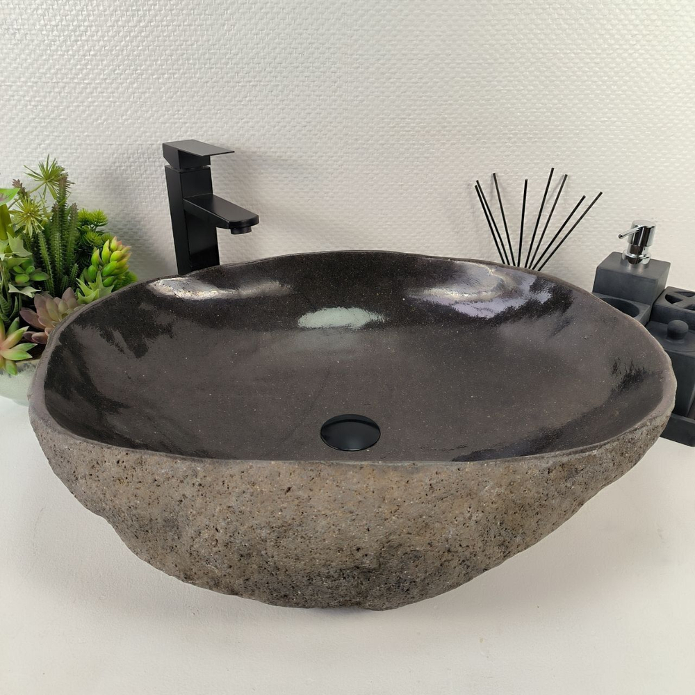 Каменная раковина из речного камня RS-04922 (61*50*15) 0863 из натурального камня