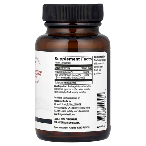 Designs For Health, CoQnol™ 100, 60 Softgels
