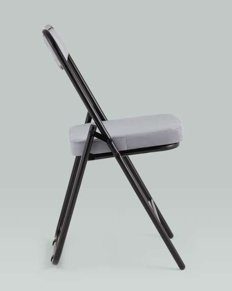 складной Джонни велюр серый каркас черный матовый