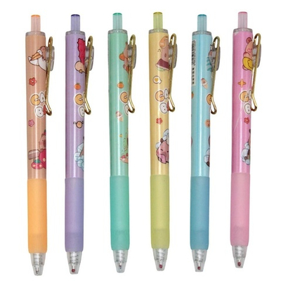 Ручка гель 0,5мм. Автомат, ароматизир. "Капибара" синий, микс 6 ароматов (орхидея, лавра, лаванда, в