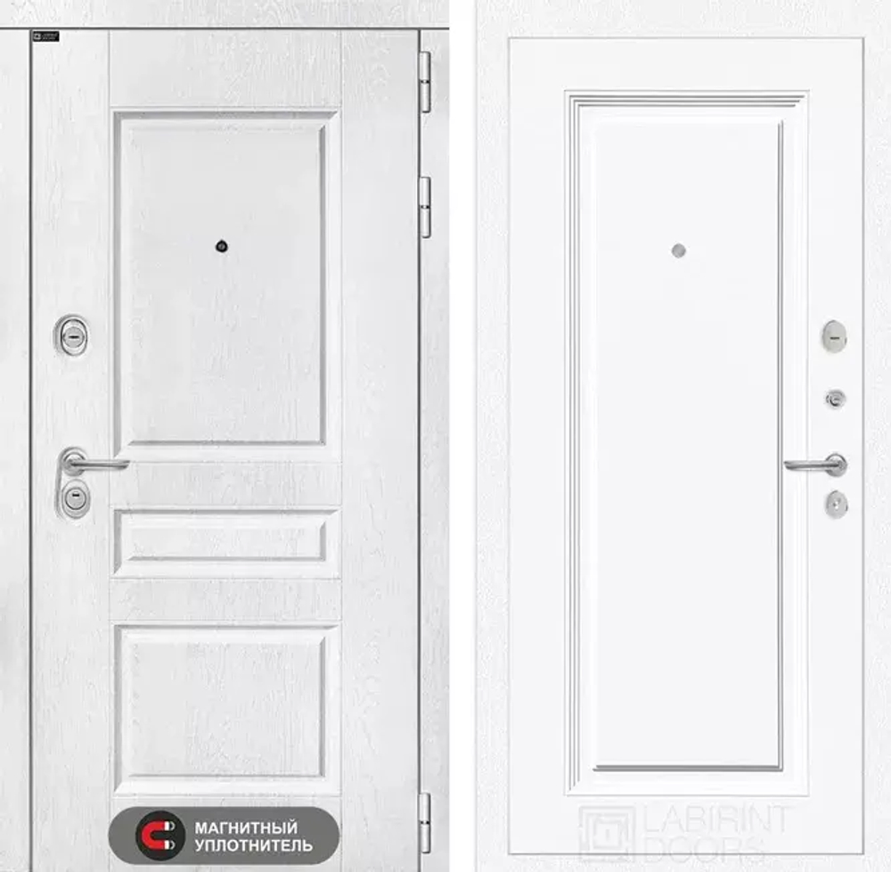 Входная металлическая дверь VERSAL (Версаль) Альберо браш серебро / 27 Эмаль RAL 9003