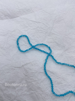 Бусины стеклянные биконусы на нити голубые