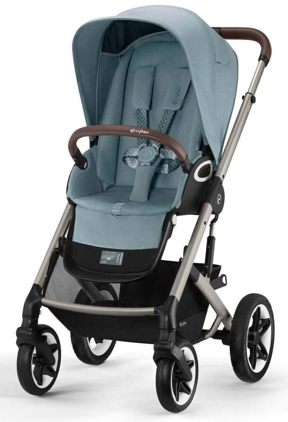 Коляска Cybex Talos S Lux TPE complete Cloud G Moon Black Plus 3 в 1 Stormy Blue с дождевиками
