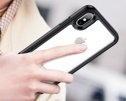 Чехол усиленный с боковыми рамками черного цвета для iPhone XS Max, мягкий отклик кнопок