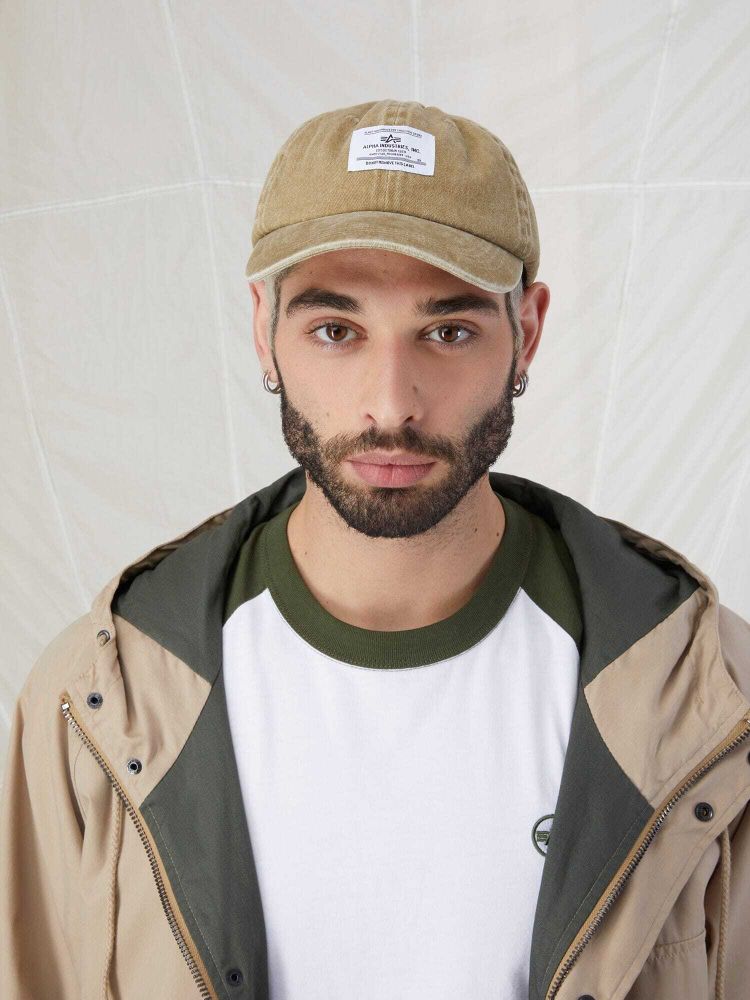 Бейсболка Alpha Industries Battlewash Cap Vintage Khaki