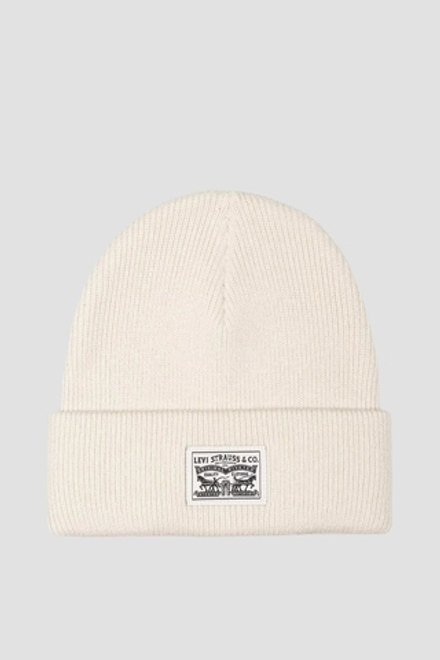 Шапка LEVI'S WOMEN'S BACKPATCH BEANIE WHITE SWAN