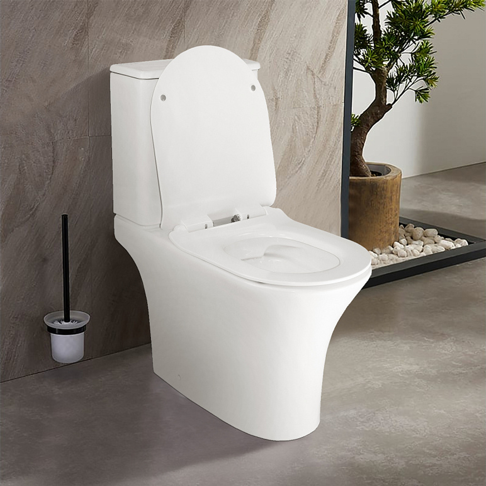 Унитаз-компакт Azario FRENTO 340x650х770 безободковый, в комплекте с бачком и сиденьем микролифт (AZ-2311)