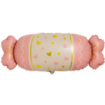 Шар Фольгированный Конфета сердца розовые (Розовый)