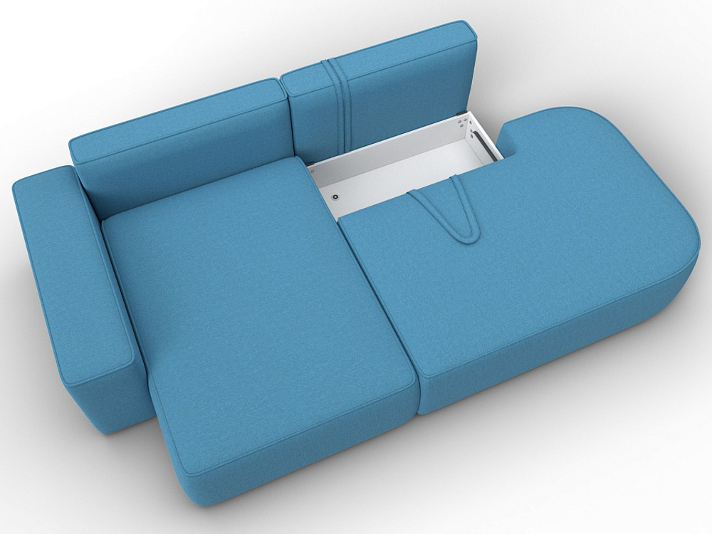 Диван угловой Лига-065 угол левый РОГОЖКА Амур 10 голубой