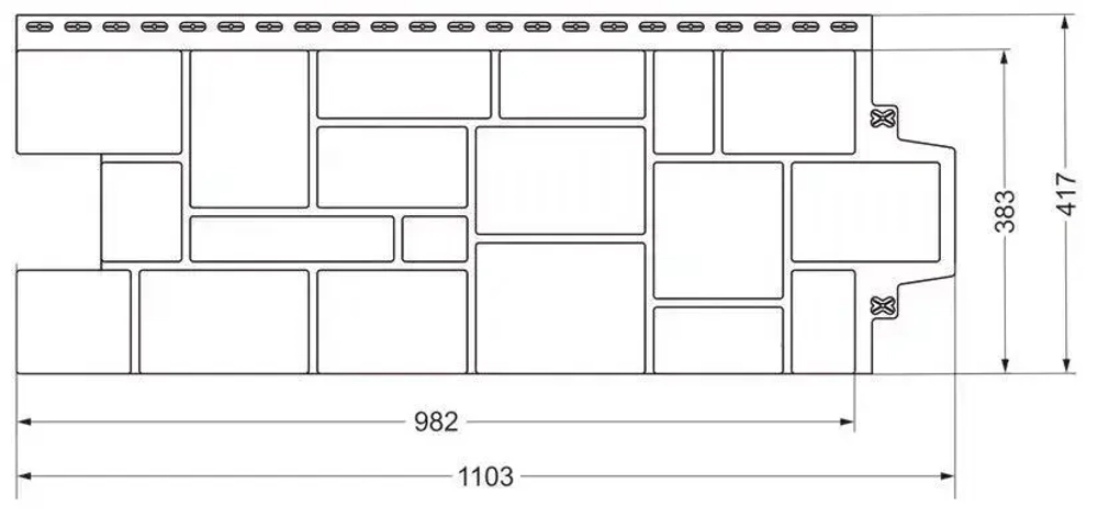 Фасадные панели Grand Line Крупный камень 1103х417 мм Песочный под камень, Гранд Лайн Classic (классик) для наружной отделки дома 2 уп - 20 шт
