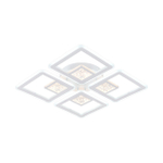 Потолочный светодиодный светильник 120Вт, 9040лм, 3000-6000K, Ra>80, плавная регулировка мощности, изменение цветовой температуры, пульт, металл/акрил/стекло, белый/прозрачный