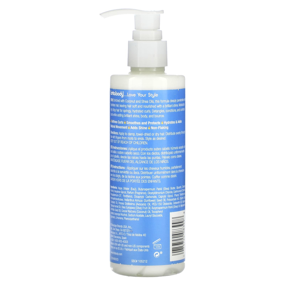 Lottabody, Увлажняющее молочко для завивки и укладки волос с маслом кокоса и ши, 236 мл (8 жидк. унц.)