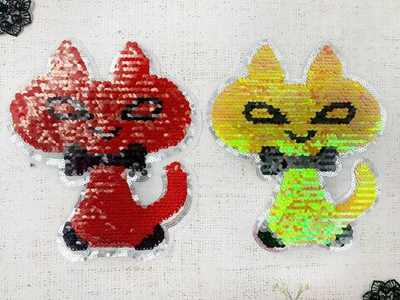 Аппликация пришивная двухсторонняя с пайетками, р. 20х17 см