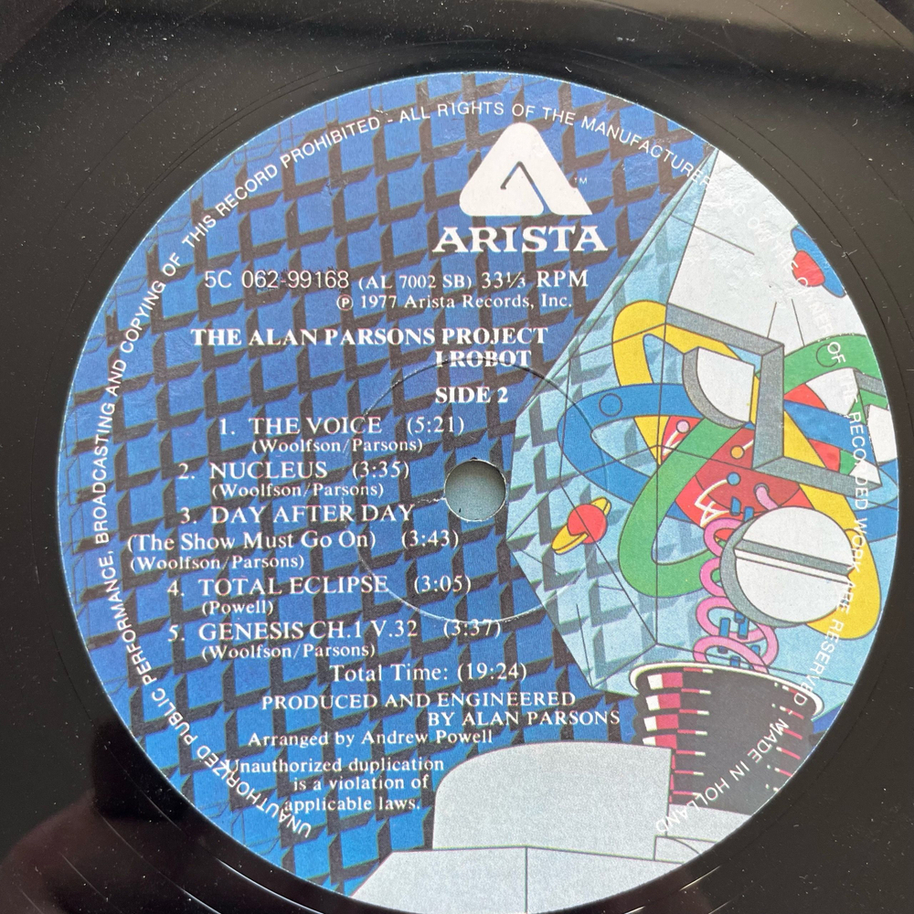 Винтажная виниловая пластинка LP The Alan Parsons Project I Robot (Нидерланды 1977)