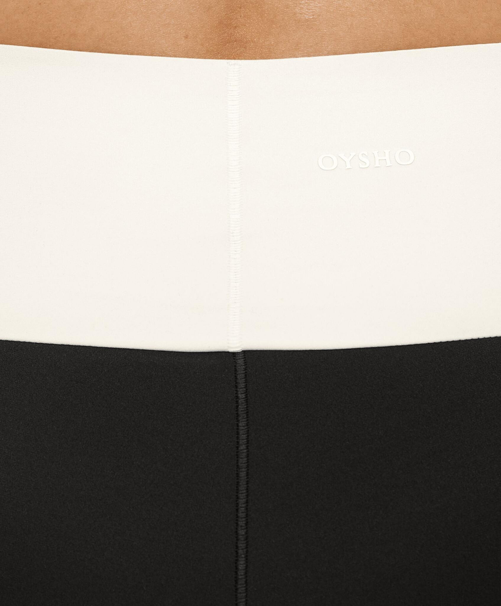Oysho Легинсы-шорты Perfect-Adapt 10 см с широким поясом V-образной формы, черный