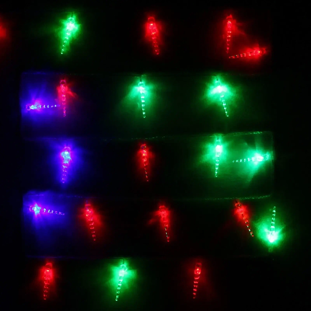 Гирлянда для дома 4,0 м 20 ламп LED с насадками СОСУЛЬКИ, прозрач.пров., авторежим.,IP-20 RG/RB (возможность соединения)