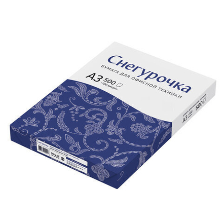 Бумага офисная БОЛЬШОГО ФОРМАТА (297×420), А3, 80 г/м2, 500 л., марка С, СНЕГУРОЧКА, 146% (CIE).