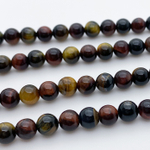 Тигровый + бычий + соколиный глаз бусины, диаметр 6,2-6,5 мм, цена за 30-31 шт (1/2 нити)