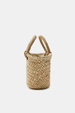 ZARA МИНИ-СУМКА-КОРЗИНА, СВЕТЛО-БЕЖЕВЫЙ