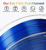 Трехцветный пластик PLA Silk Tri-Color 1.75 мм 1 кг (синий, фиолетовый, черный)