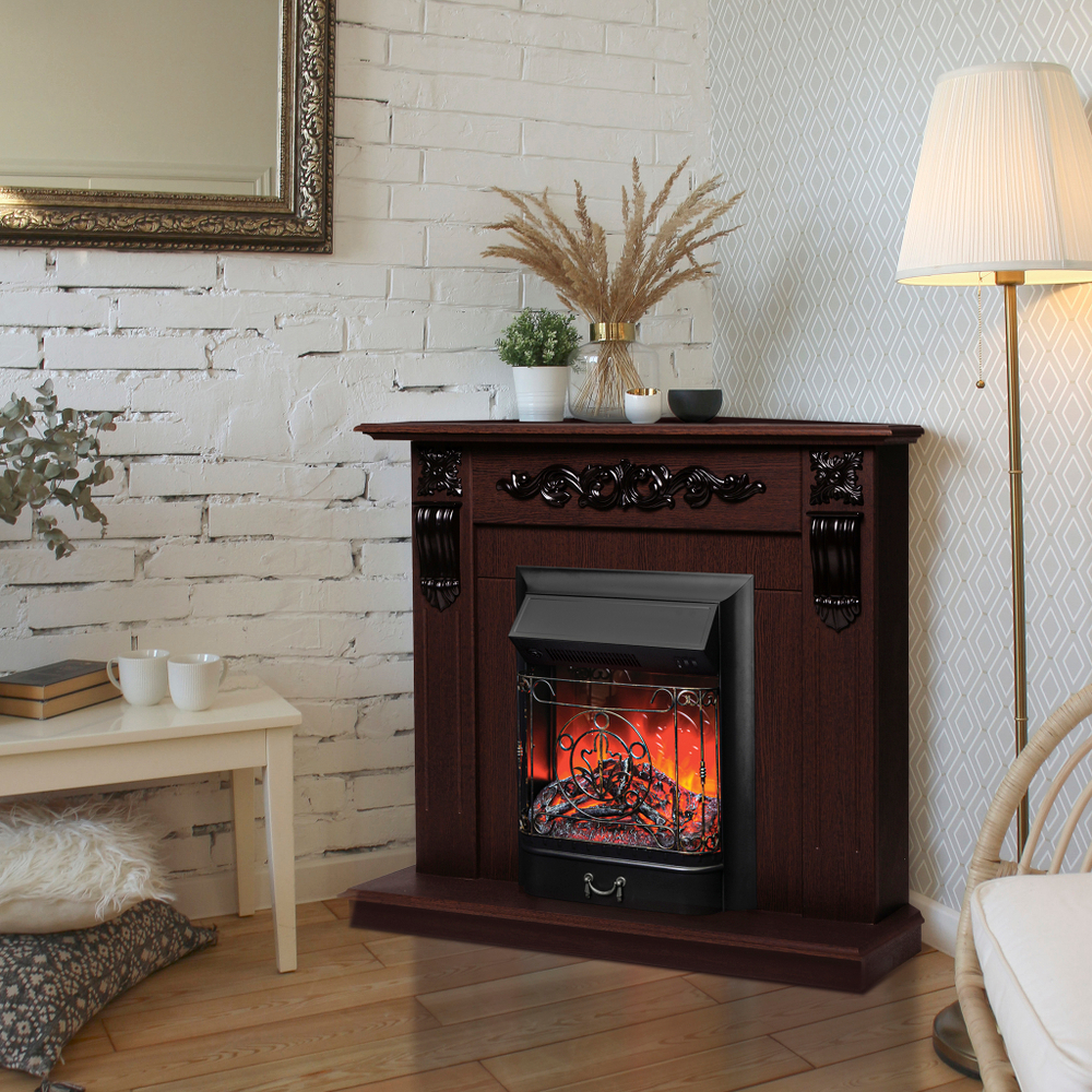 Каминокомплект Real Flame Dominica Corner DN с очагом Majestic Lux Black (угловой) (без пульта)