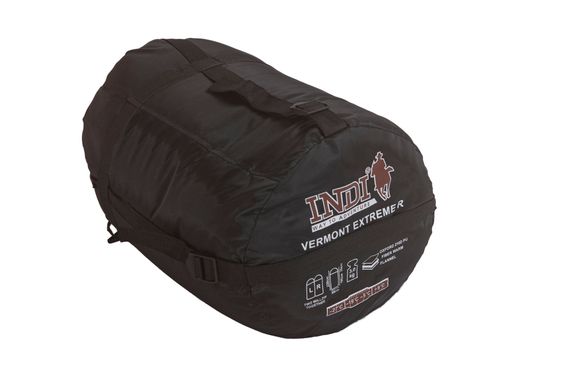 Спальный мешок INDI Vermont Extreme L-zip от -27 °C (одеяло с подголовником, фланель, 195+35X85 см)