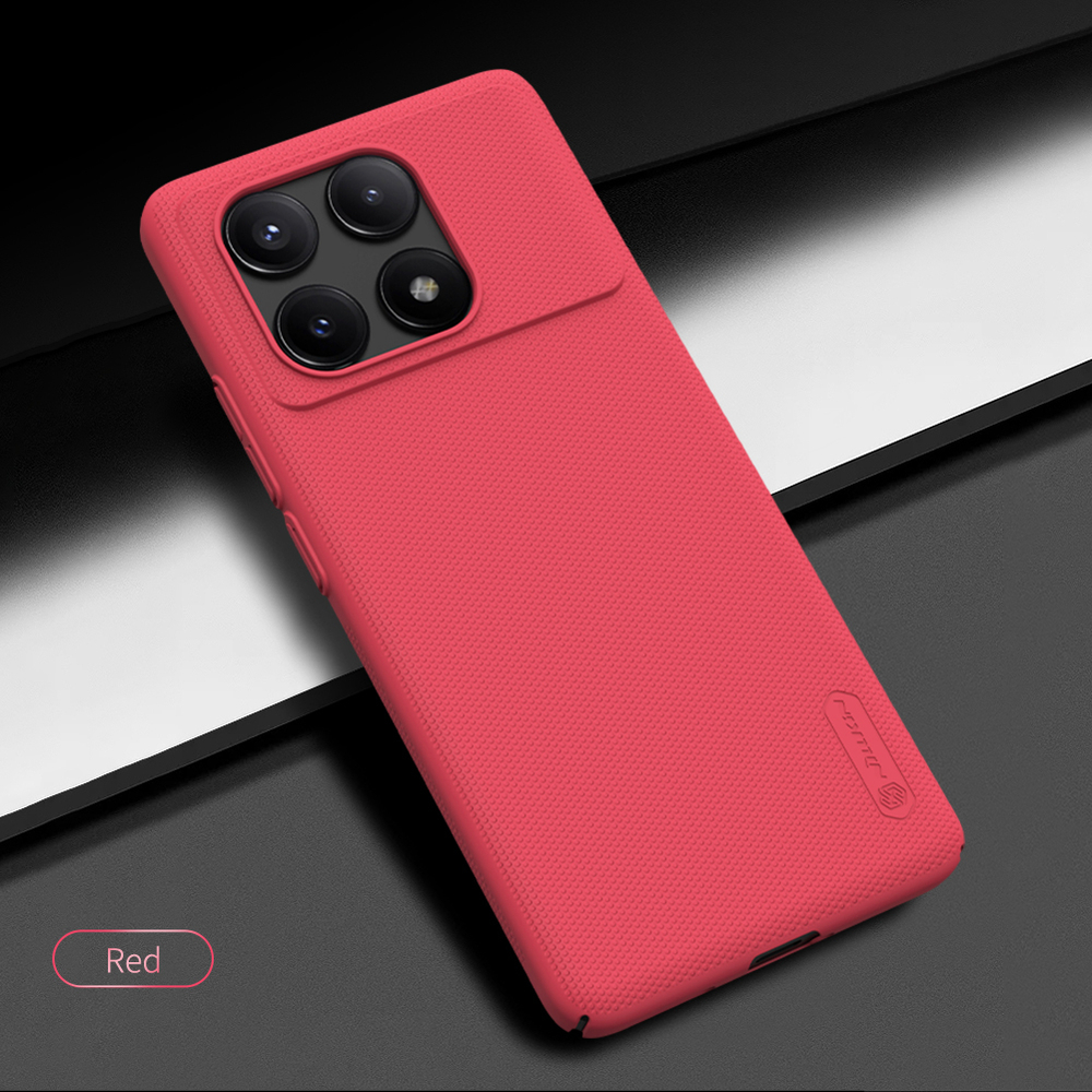 Тонкий жесткий чехол красного цвета (Bright Red) от Nillkin для Xiaomi Poco X6 Pro 5G и Redmi K70E, серия Super Frosted Shield