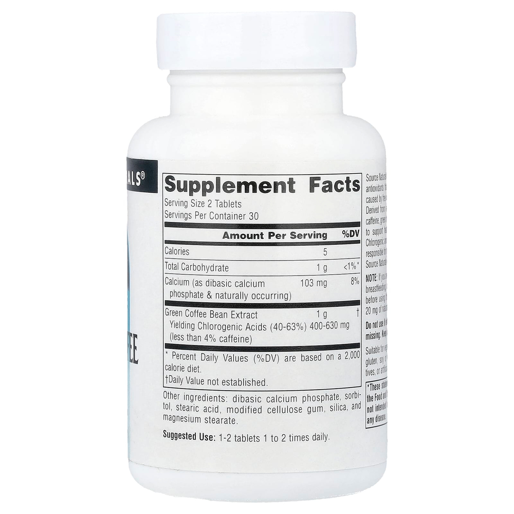 Source Naturals, экстракт зеленого кофе, 500 мг, 60 таблеток