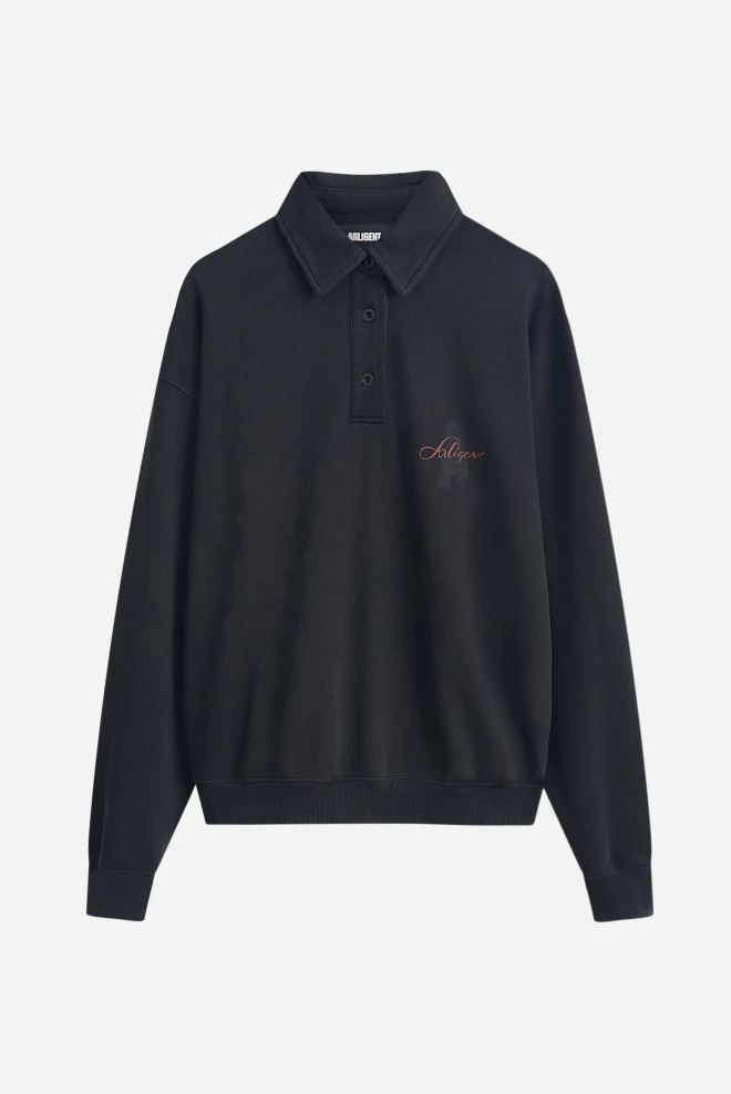 Свитшот с воротником поло