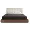 Кровать 7174 с обивкой из коричневой ткани и коричневой эко-кожи 180x200 см
