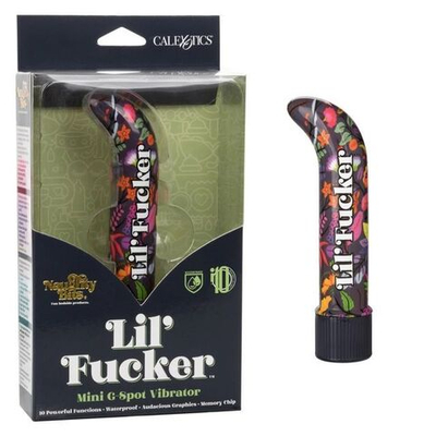 Черный мини-вибратор с цветочным принтом Lil Fucker Mini G-Spot Vibrator - 12,75 см. (Цвет: черный)