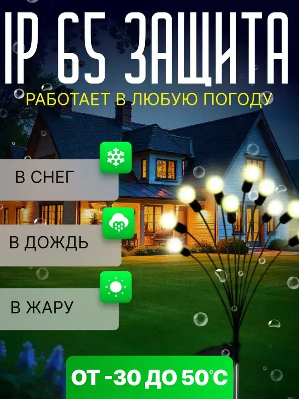 Светильник садовый на солнечной батарее уличный 2х10 ламп. Фонарики садовые