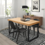 Раздвижной стол - IKEA TARSELE, 150/200х80х77 см, ТАРСЕЛЬ ИКЕА,  дубовый шпон/черный