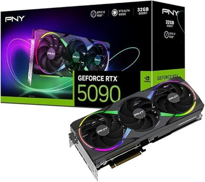 Видеокарта PNY GeForce RTX 5090 ARGB EPIC-X Overclocked Triple Fan (32 GB GDDR7)