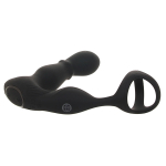 Черный силиконовый вибромассажер простаты 19см с эрекционным кольцом и пультом ДУ PipeDream Anal Fantasy Ass-gasm Slide & Glide Prostate Stimulator with Remote 4795-23