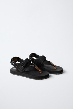 ZARA САНДАЛИИ В СПОРТИВНОМ СТИЛЕ, ЧЕРНЫЙ