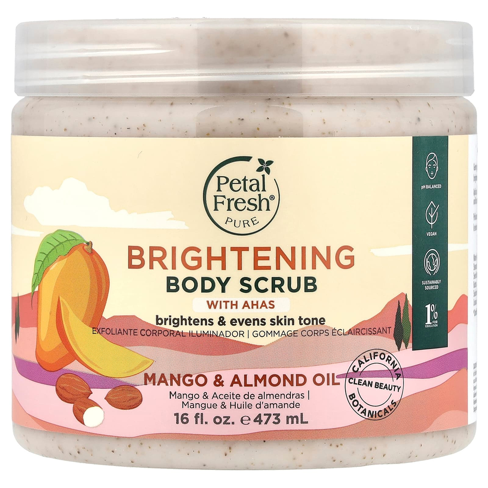 Petal Fresh, осветляющий скраб для тела с AHAS, маслом манго и миндаля, 473 мл (16 жидк. унций)