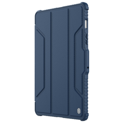 Чехол книжка синего цвета (Sapphire Blue) от Nillkin для планшета Samsung Galaxy Tab S7, серия Bumper Pro, с защитной шторкой для камеры