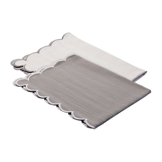 Набор кухонных полотенец с контрастным кантом серого цвета из коллекции trendy ruffles, 50х70 см