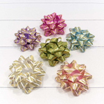 Бант Звезда 10см Набор 6 шт "Золотые полоски" (Микс)