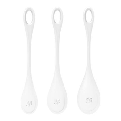 Набор из 3 белых вагинальных шариков Yoni Power 1