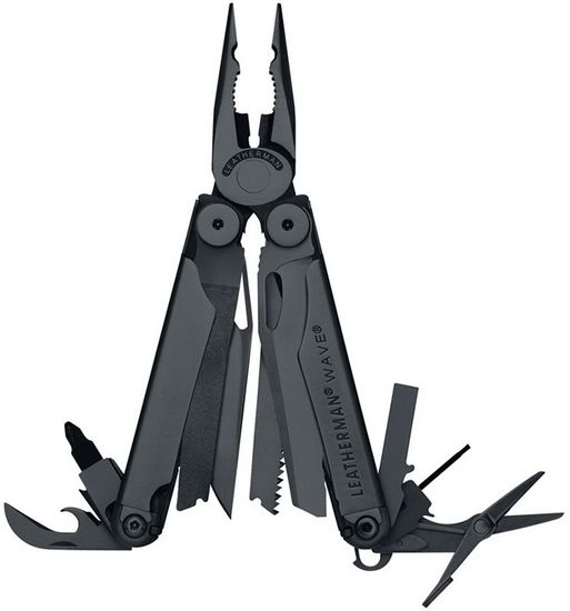 Мультитул-инструмент Leatherman Wave Black (18 инструментов)(10см)(241г.)(чехол: нейлон MOLLE-BLACK)